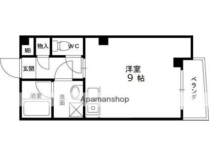 HILL TOP 御殿山(ワンルーム/4階)の間取り写真