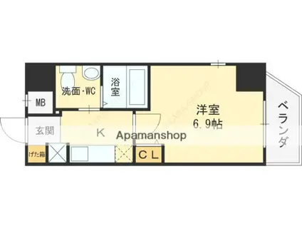 Mプラザ小阪駅前(1K/5階)の間取り写真