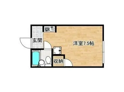 ハイツ嵯峨根(ワンルーム/1階)の間取り写真