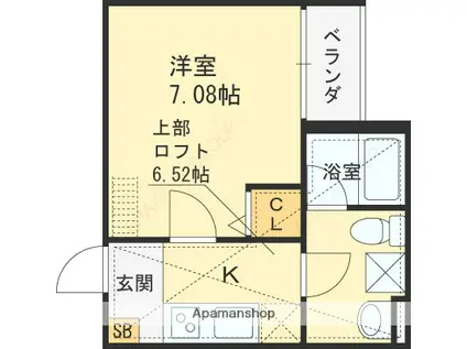 リッケ花園(1K/2階)の間取り写真