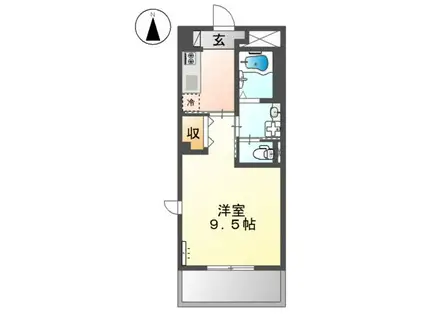 LIEN CHATEAU(1K/2階)の間取り写真