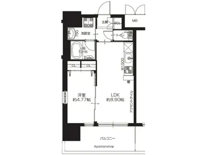 プレジオ布施ASIAN(1LDK/7階)の間取り写真