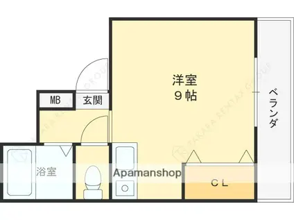 KSマンション(ワンルーム/5階)の間取り写真