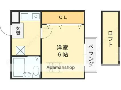 荒本マンション(1K/2階)の間取り写真
