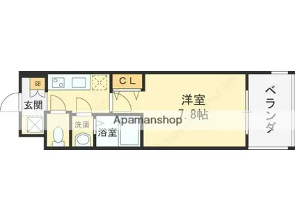 LA DOUCEUR荒本(1K/9階)の間取り写真