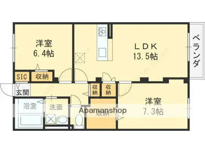 ANNEX3(2LDK/2階)の間取り写真