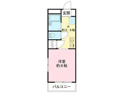 ラ・メゾン(1K/1階)の間取り写真