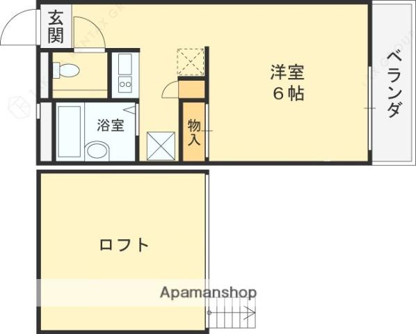 オリオン横枕西(1K/1階)の間取り写真