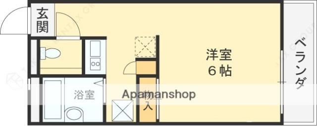 オリオン横枕西(1K/3階)の間取り写真