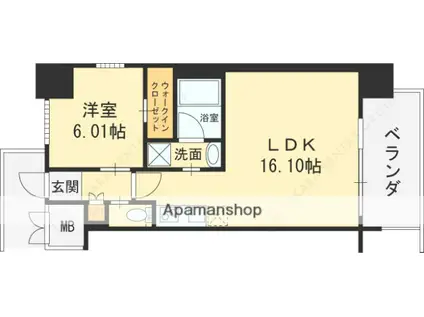 プレジオ梅田(1LDK/5階)の間取り写真