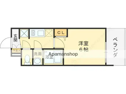 アドバンス大阪リーヴァ(1K/9階)の間取り写真