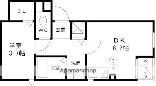 アリス・コートBAMBOO(1DK/3階)の間取り写真