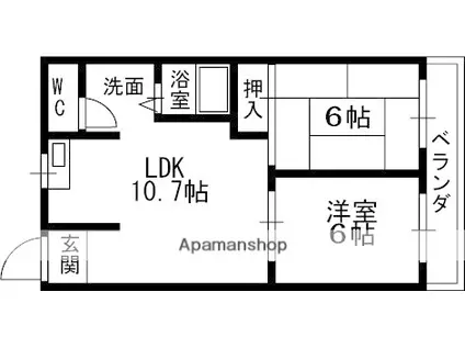 Mプラザ菱江(1LDK/4階)の間取り写真