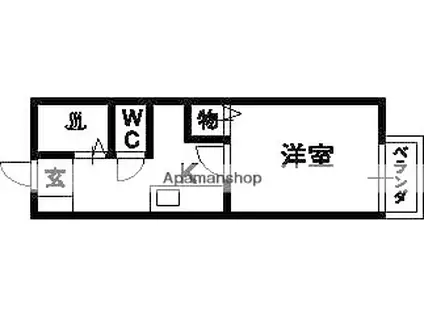 メゾングランツ(1K/2階)の間取り写真