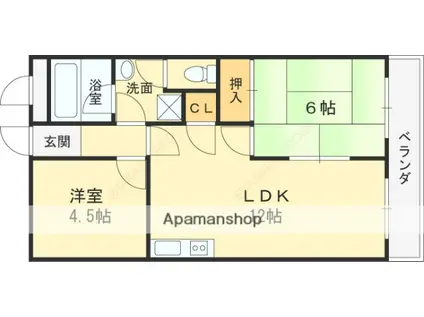 ロイヤルヴィラ壱番館(2LDK/2階)の間取り写真
