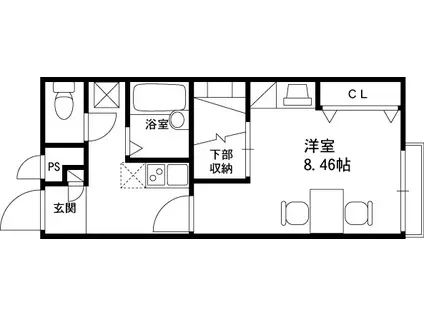 レオパレスサンガ(1K/1階)の間取り写真