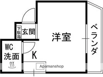 サニーハイツ萱島(ワンルーム/3階)の間取り写真