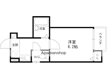 ユーアイハイツ池田1(1K/2階)の間取り写真