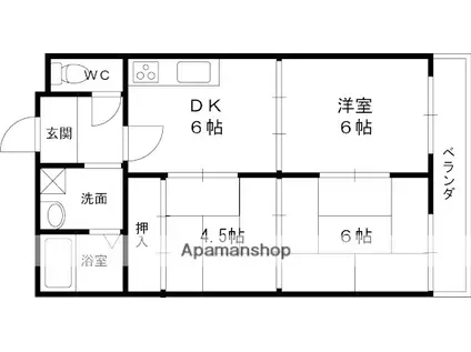 フォルテ木田(3DK/3階)の間取り写真