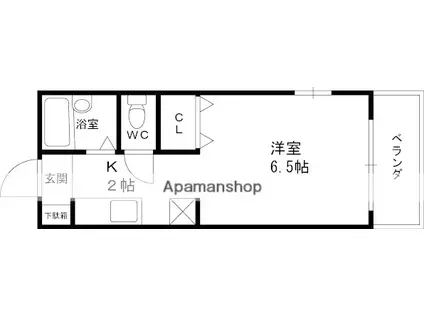 エーリー招提(1K/1階)の間取り写真