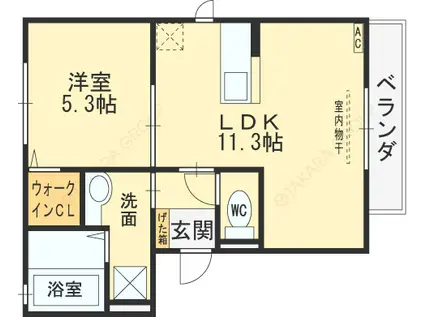 サフィールK(1LDK/3階)の間取り写真