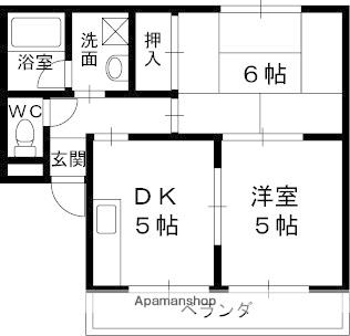 ピースヴィレッジ(2DK/3階)の間取り写真