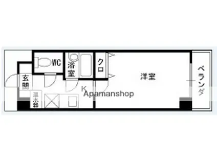 アモーレ伊丹(ワンルーム/3階)の間取り写真