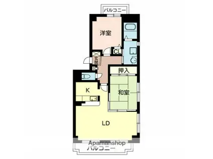 LE STANZE(2LDK/1階)の間取り写真