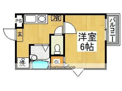 ドムス白鷺(ワンルーム/2階)の間取り写真