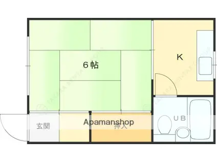 笠屋ハイツ(1K/2階)の間取り写真