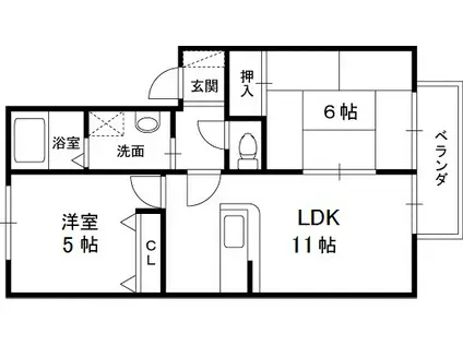 新栄プロパティー恩智Ⅲ(2LDK/1階)の間取り写真