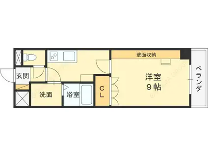 ベル・コート浜寺石津(1K/2階)の間取り写真