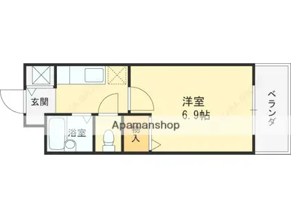 ラパス高倉台(1K/2階)の間取り写真