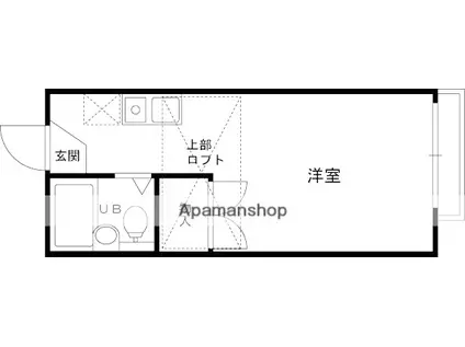 サウスヒル3(ワンルーム/1階)の間取り写真