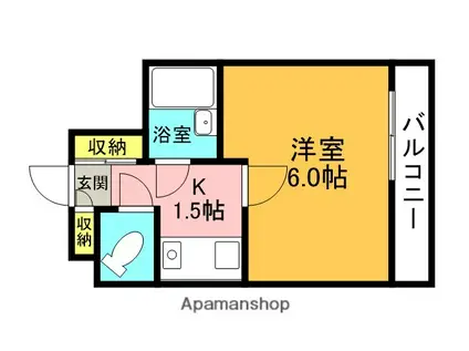ホワイエ甲子園(1K/1階)の間取り写真