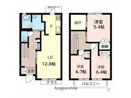 KSアプローズ(3LDK/1階)の間取り写真