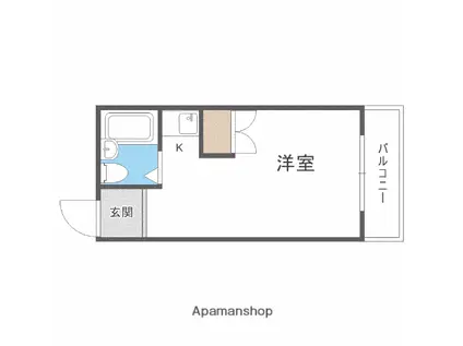 プチグレイス7番館(ワンルーム/4階)の間取り写真