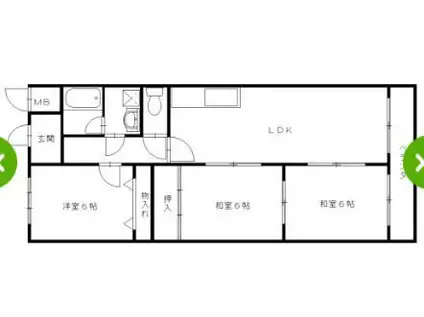 友田コーポラス(3LDK/1階)の間取り写真