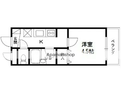 マンション宮本(1K/4階)の間取り写真