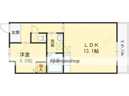 サンライズ(1LDK/2階)の間取り写真