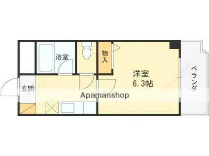 プリミエール白鷺(1K/1階)の間取り写真