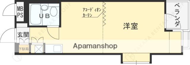 シティコア夙川(1K/4階)の間取り写真