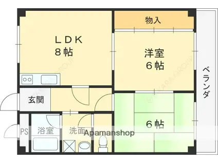 ハイツヨシダ(2LDK/2階)の間取り写真