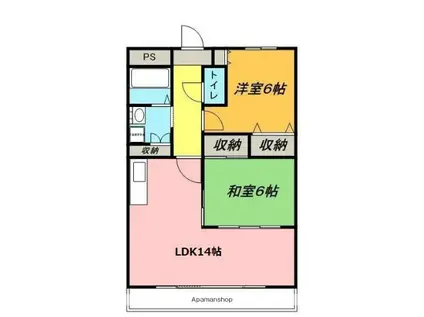シェリール苦楽園Ⅰ(2LDK/1階)の間取り写真