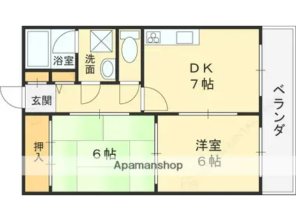 I PLAZA(2DK/4階)の間取り写真