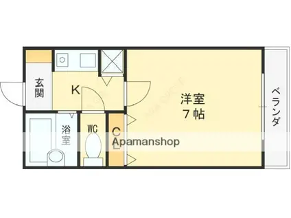 ひまわりコーポ(1K/6階)の間取り写真