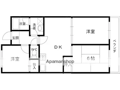 ネイティヴプレイスNS(3DK/3階)の間取り写真