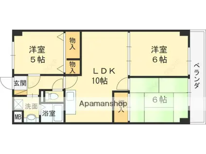 702泉ヶ丘(3LDK/3階)の間取り写真
