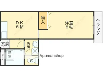 ファーストパレス(1DK/3階)の間取り写真