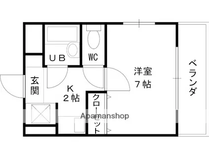 アルトピアーノ(1K/3階)の間取り写真